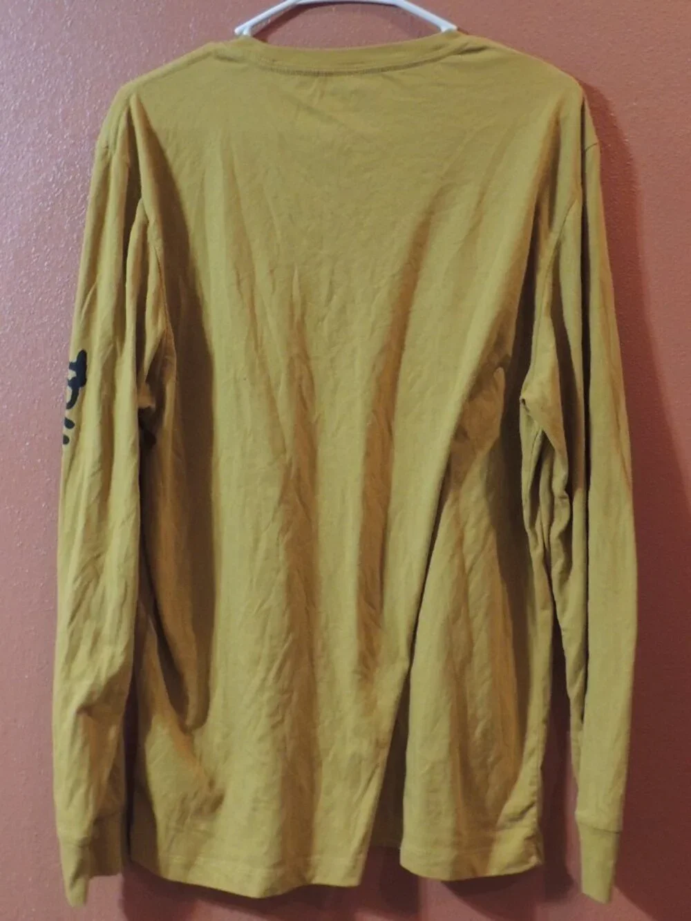 True Religion Shirt Men X Large Mustard Yellow Black Long Sleeve Shirt